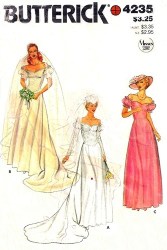 4235 OFF SHOULDR FLARE PRINCESS BRIDE GOWN,TRAIN PATTERN 8, 12